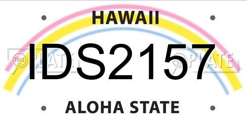IDS2157 Hawaii License Plate