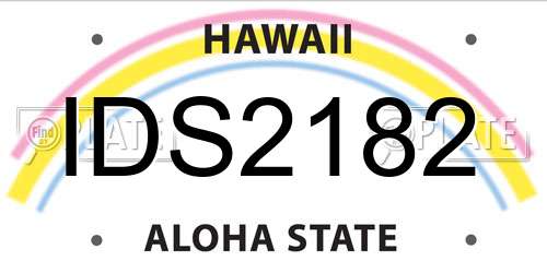 IDS2182 Hawaii License Plate