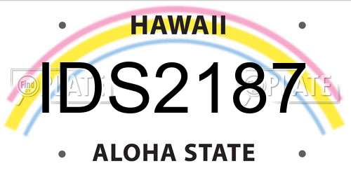 IDS2187 Hawaii License Plate
