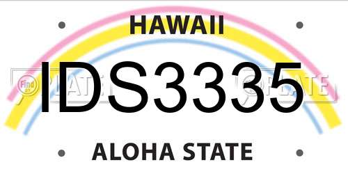 IDS3335 Hawaii License Plate