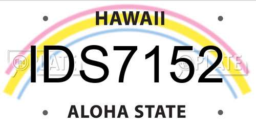 IDS7152 Hawaii License Plate