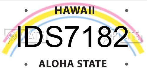 IDS7182 Hawaii License Plate
