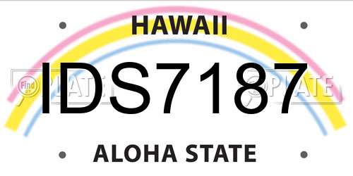 IDS7187 Hawaii License Plate