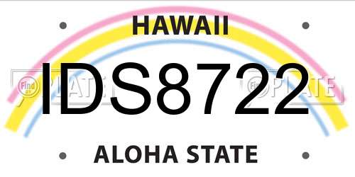 IDS8722 Hawaii License Plate