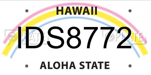 IDS8772 Hawaii License Plate