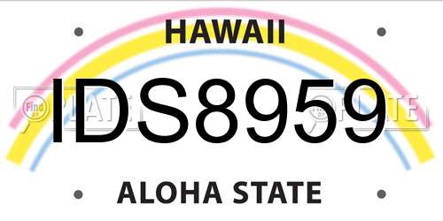 IDS8959 Hawaii License Plate