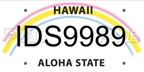 IDS9989 Hawaii License Plate