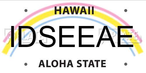 IDSEEAE Hawaii License Plate