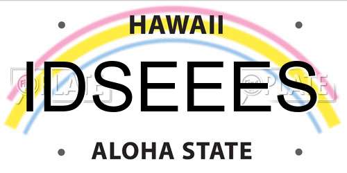 IDSEEES Hawaii License Plate