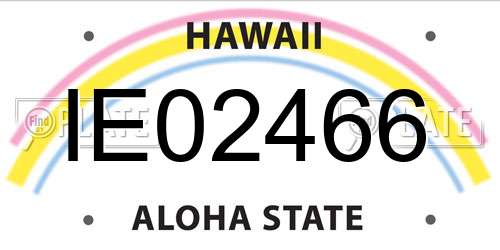 IE02466 Hawaii License Plate