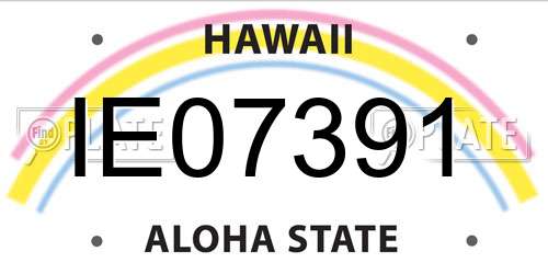 IE07391 Hawaii License Plate