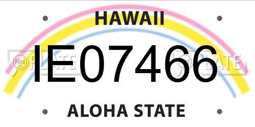 IE07466 Hawaii License Plate