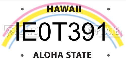 IE0T391 Hawaii License Plate