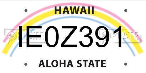 IE0Z391 Hawaii License Plate