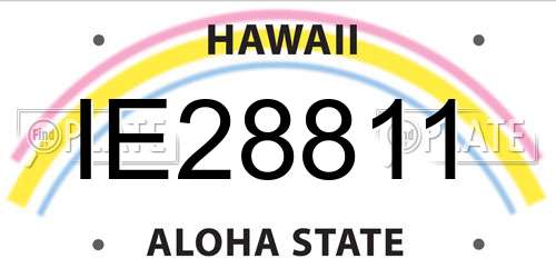 IE28811 Hawaii License Plate