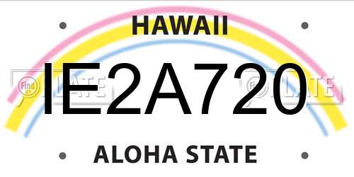 IE2A720 Hawaii License Plate