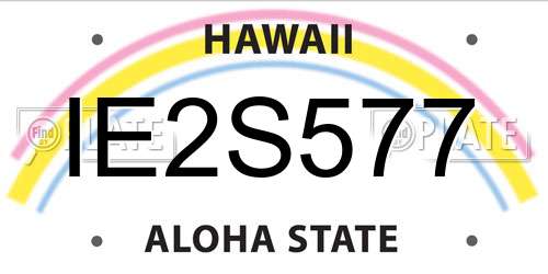 IE2S577 Hawaii License Plate