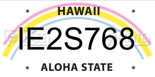 IE2S768 Hawaii License Plate