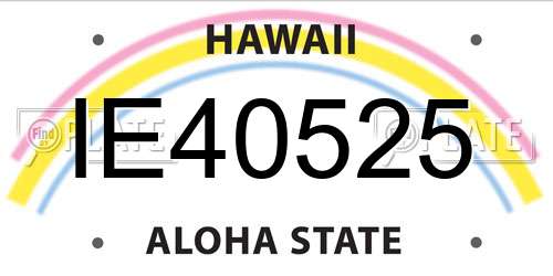 IE40525 Hawaii License Plate