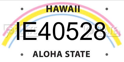 IE40528 Hawaii License Plate