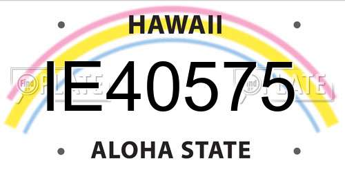 IE40575 Hawaii License Plate