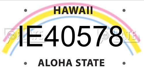 IE40578 Hawaii License Plate