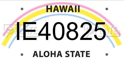 IE40825 Hawaii License Plate