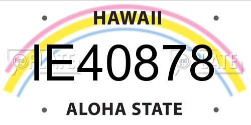 IE40878 Hawaii License Plate