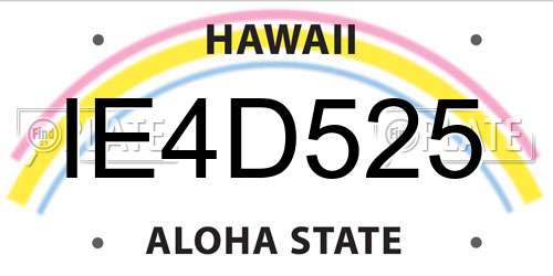 IE4D525 Hawaii License Plate
