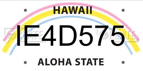 IE4D575 Hawaii License Plate