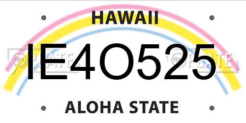 IE4O525 Hawaii License Plate