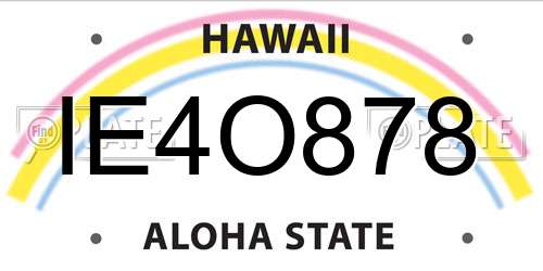 IE4O878 Hawaii License Plate