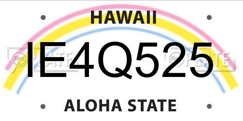 IE4Q525 Hawaii License Plate