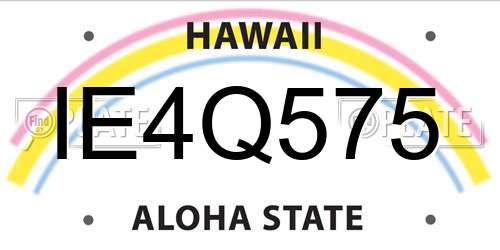 IE4Q575 Hawaii License Plate
