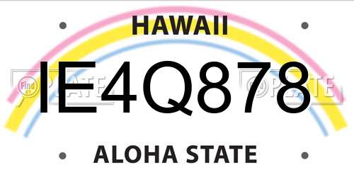 IE4Q878 Hawaii License Plate