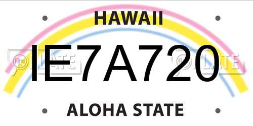 IE7A720 Hawaii License Plate