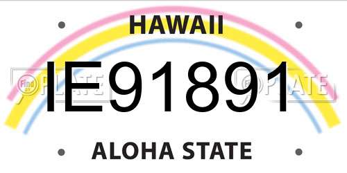 IE91891 Hawaii License Plate