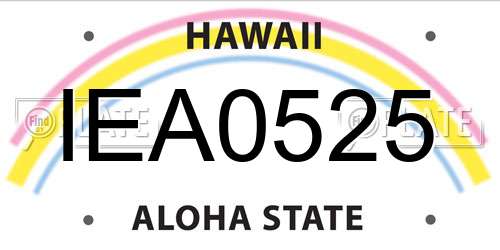 IEA0525 Hawaii License Plate