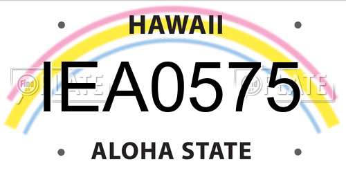 IEA0575 Hawaii License Plate