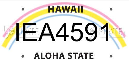 IEA4591 Hawaii License Plate