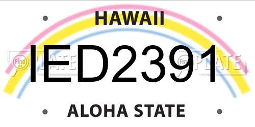 IED2391 Hawaii License Plate