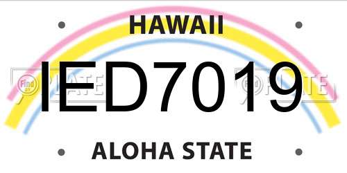 IED7019 Hawaii License Plate
