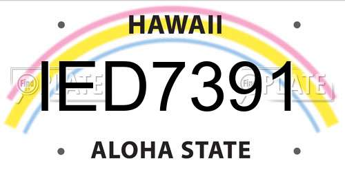IED7391 Hawaii License Plate