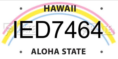 IED7464 Hawaii License Plate