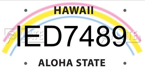IED7489 Hawaii License Plate