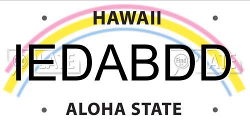 IEDABDD Hawaii License Plate