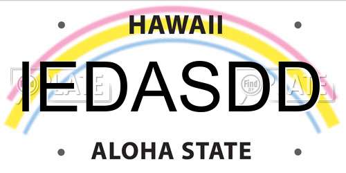 IEDASDD Hawaii License Plate