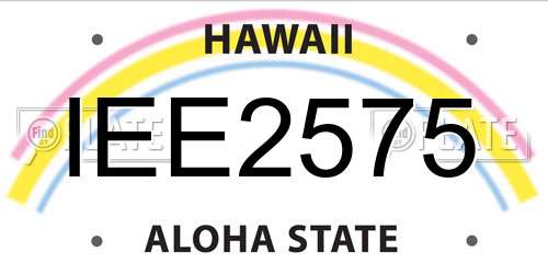IEE2575 Hawaii License Plate