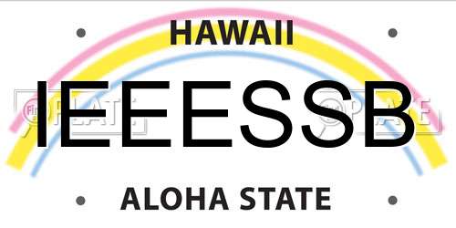 IEEESSB Hawaii License Plate