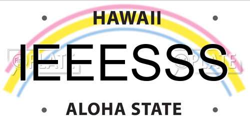 IEEESSS Hawaii License Plate